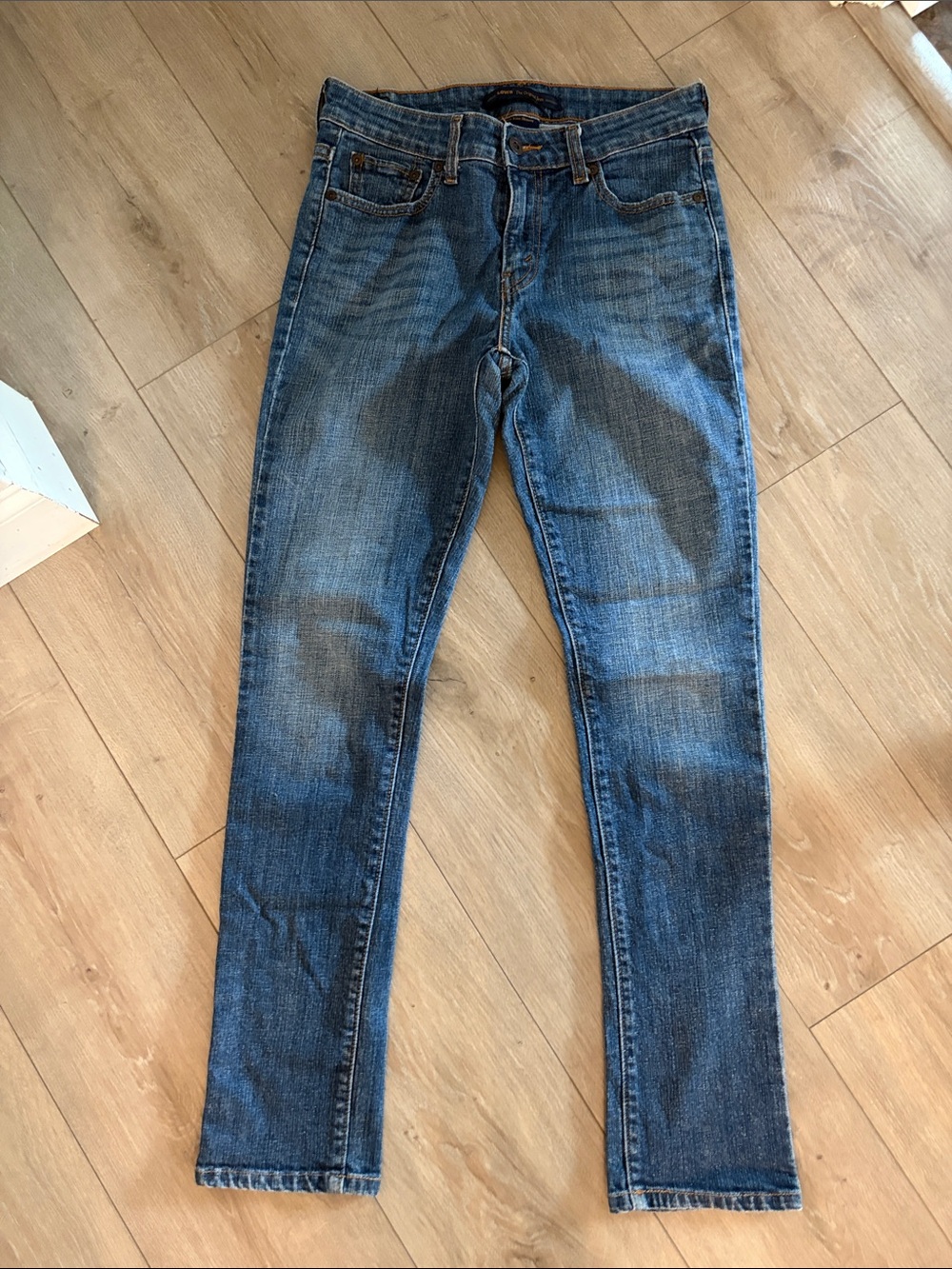 Levi's Women's Mid Rise Skinny Jeans - Light Blue with Brown Stitching size 4